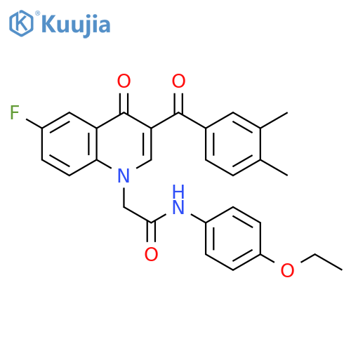 2-3-(3,4-dimethylbenzoyl)-6-fluoro-4-oxo-1,4-dihydroquinolin-1-yl-N-(4-ethoxyphenyl)acetamide structure