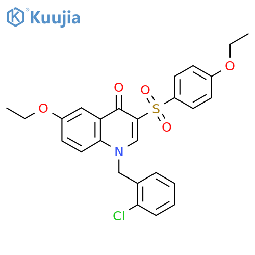 1-(2-chlorophenyl)methyl-6-ethoxy-3-(4-ethoxybenzenesulfonyl)-1,4-dihydroquinolin-4-one structure