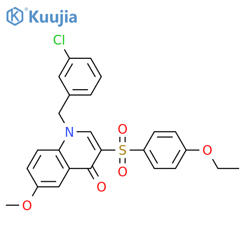 1-(3-chlorophenyl)methyl-3-(4-ethoxybenzenesulfonyl)-6-methoxy-1,4-dihydroquinolin-4-one structure