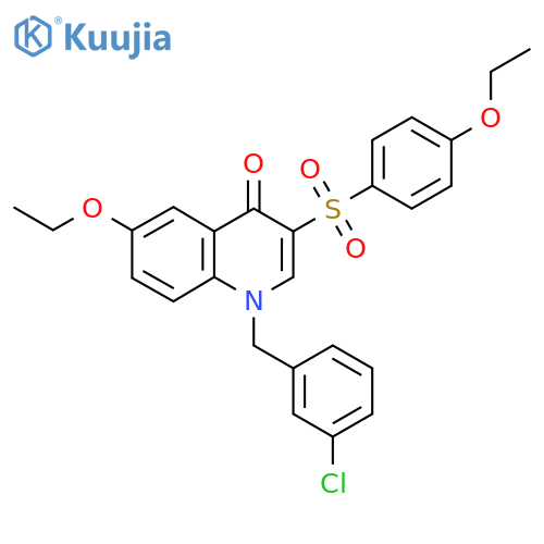 1-(3-chlorophenyl)methyl-6-ethoxy-3-(4-ethoxybenzenesulfonyl)-1,4-dihydroquinolin-4-one structure