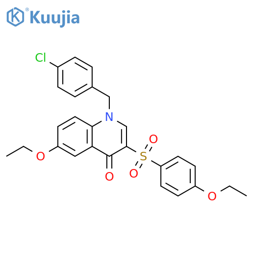 1-(4-chlorophenyl)methyl-6-ethoxy-3-(4-ethoxybenzenesulfonyl)-1,4-dihydroquinolin-4-one structure