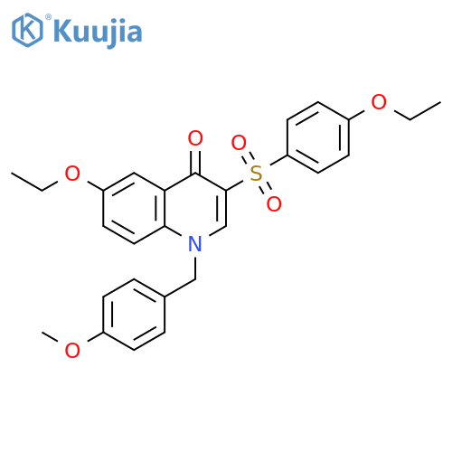 6-ethoxy-3-(4-ethoxybenzenesulfonyl)-1-(4-methoxyphenyl)methyl-1,4-dihydroquinolin-4-one structure