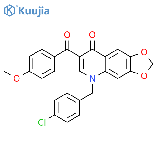 5-(4-chlorophenyl)methyl-7-(4-methoxybenzoyl)-2H,5H,8H-1,3dioxolo4,5-gquinolin-8-one structure
