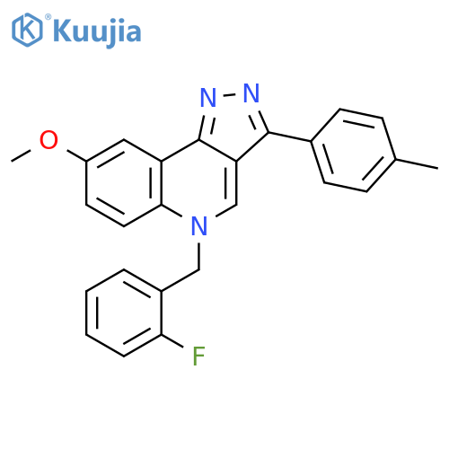 5-(2-fluorophenyl)methyl-8-methoxy-3-(4-methylphenyl)-5H-pyrazolo4,3-cquinoline structure