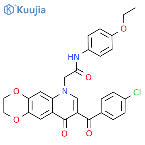 2-8-(4-chlorobenzoyl)-9-oxo-2H,3H,6H,9H-1,4dioxino2,3-gquinolin-6-yl-N-(4-ethoxyphenyl)acetamide structure