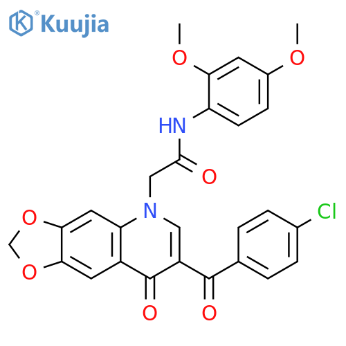 2-7-(4-chlorobenzoyl)-8-oxo-2H,5H,8H-1,3dioxolo4,5-gquinolin-5-yl-N-(2,4-dimethoxyphenyl)acetamide structure