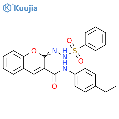 (2Z)-2-(benzenesulfonamidoimino)-N-(4-ethylphenyl)-2H-chromene-3-carboxamide structure