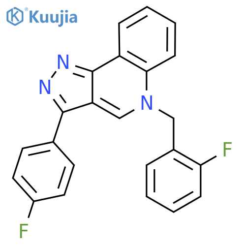 3-(4-fluorophenyl)-5-(2-fluorophenyl)methyl-5H-pyrazolo4,3-cquinoline structure