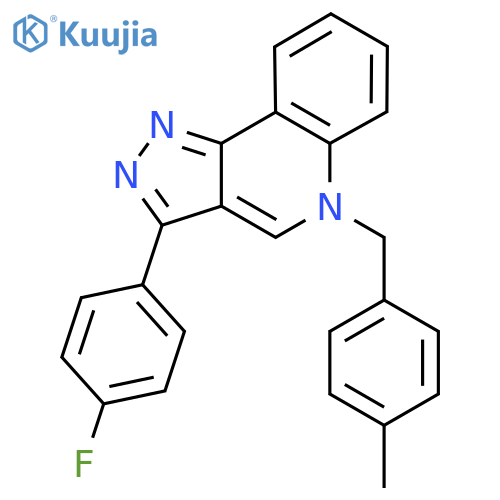 3-(4-fluorophenyl)-5-(4-methylphenyl)methyl-5H-pyrazolo4,3-cquinoline structure