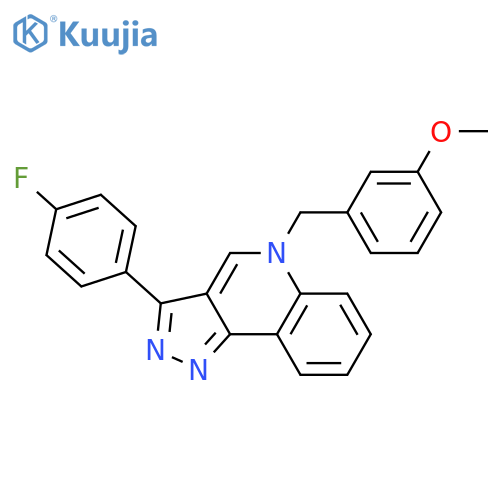3-(4-fluorophenyl)-5-(3-methoxyphenyl)methyl-5H-pyrazolo4,3-cquinoline structure