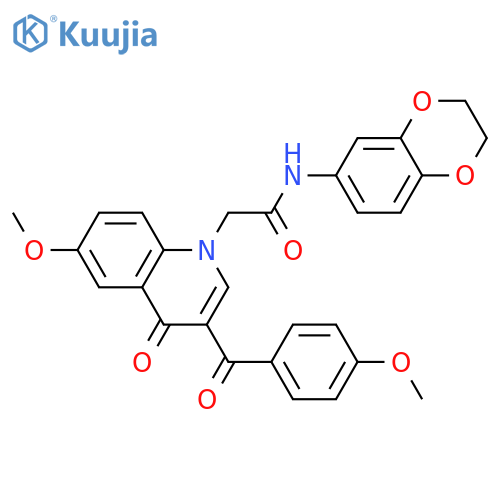 N-(2,3-dihydro-1,4-benzodioxin-6-yl)-2-6-methoxy-3-(4-methoxybenzoyl)-4-oxo-1,4-dihydroquinolin-1-ylacetamide structure