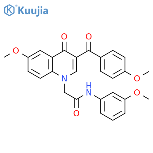 2-6-methoxy-3-(4-methoxybenzoyl)-4-oxo-1,4-dihydroquinolin-1-yl-N-(3-methoxyphenyl)acetamide structure