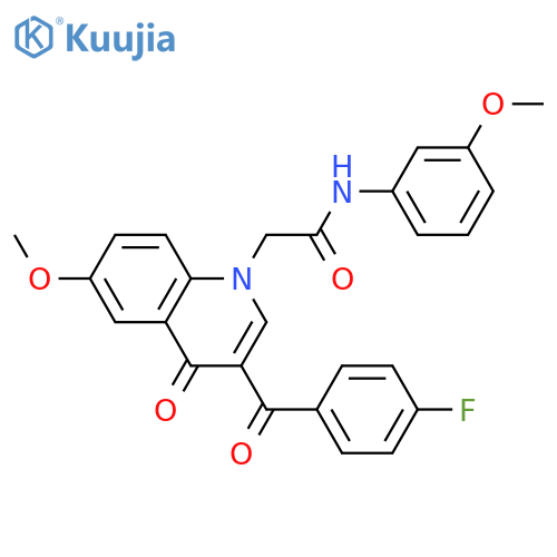 2-3-(4-fluorobenzoyl)-6-methoxy-4-oxo-1,4-dihydroquinolin-1-yl-N-(3-methoxyphenyl)acetamide structure