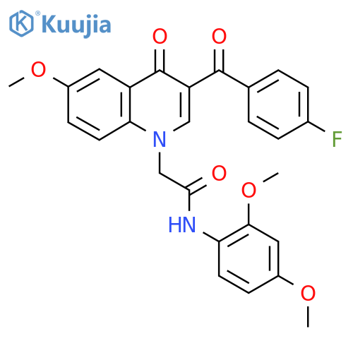 N-(2,4-dimethoxyphenyl)-2-3-(4-fluorobenzoyl)-6-methoxy-4-oxo-1,4-dihydroquinolin-1-ylacetamide structure