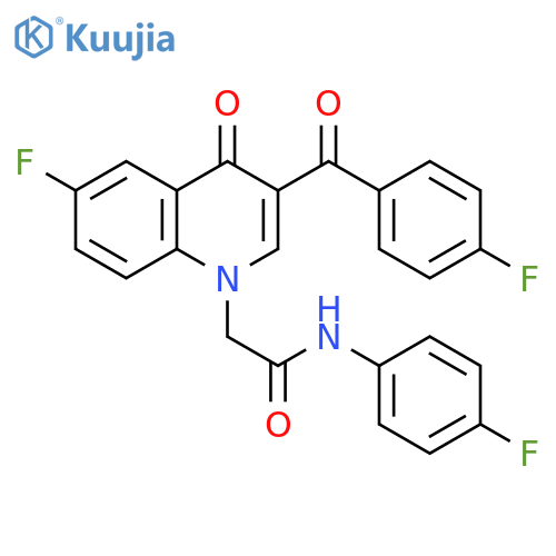 2-6-fluoro-3-(4-fluorobenzoyl)-4-oxo-1,4-dihydroquinolin-1-yl-N-(4-fluorophenyl)acetamide structure