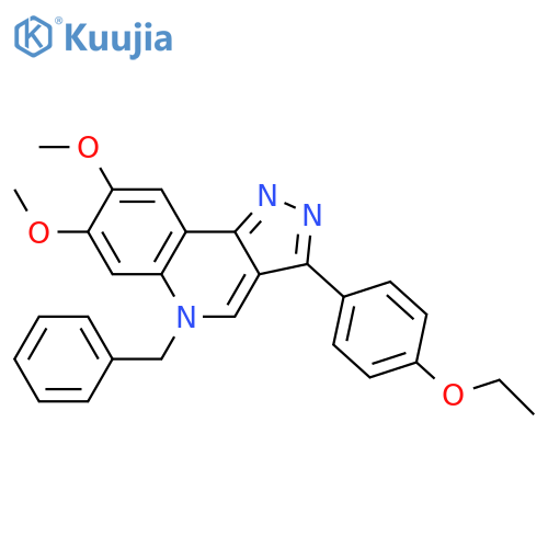 5-benzyl-3-(4-ethoxyphenyl)-7,8-dimethoxy-5H-pyrazolo4,3-cquinoline structure