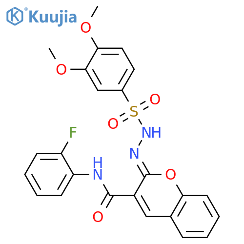 (2Z)-2-(3,4-dimethoxybenzenesulfonamido)imino-N-(2-fluorophenyl)-2H-chromene-3-carboxamide structure