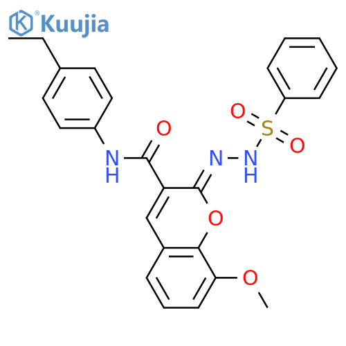 (2Z)-2-(benzenesulfonamidoimino)-N-(4-ethylphenyl)-8-methoxy-2H-chromene-3-carboxamide structure