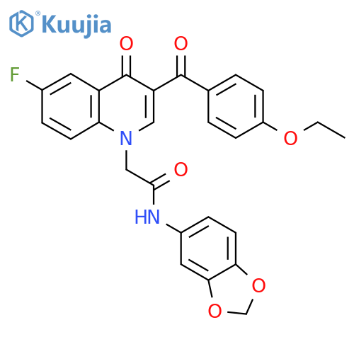 N-(2H-1,3-benzodioxol-5-yl)-2-3-(4-ethoxybenzoyl)-6-fluoro-4-oxo-1,4-dihydroquinolin-1-ylacetamide structure
