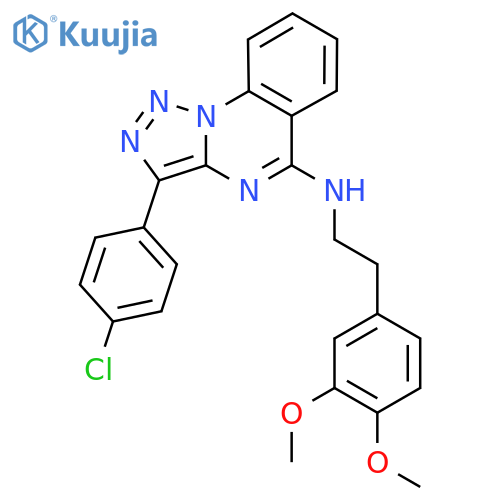 3-(4-chlorophenyl)-N-2-(3,4-dimethoxyphenyl)ethyl-1,2,3triazolo1,5-aquinazolin-5-amine structure