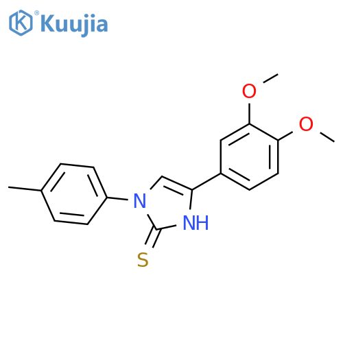 4-(3,4-dimethoxyphenyl)-1-(4-methylphenyl)-2,3-dihydro-1H-imidazole-2-thione structure