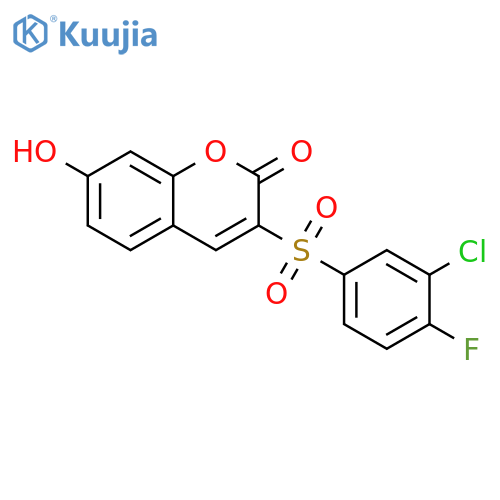 3-(3-chloro-4-fluorobenzenesulfonyl)-7-hydroxy-2H-chromen-2-one structure