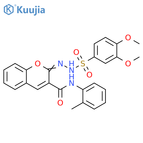 (2Z)-2-(3,4-dimethoxybenzenesulfonamido)imino-N-(2-methylphenyl)-2H-chromene-3-carboxamide structure