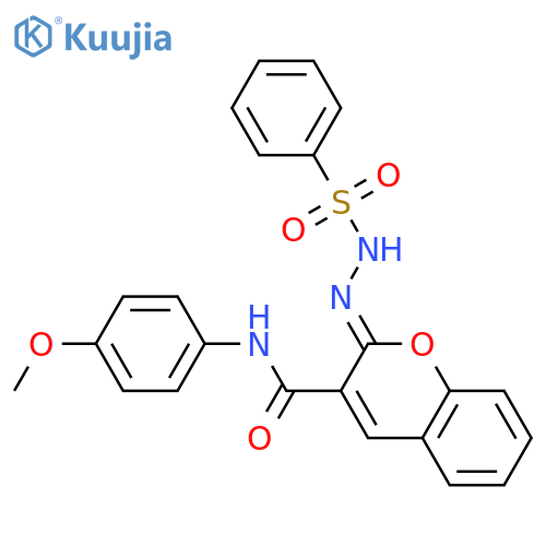 (2Z)-2-(benzenesulfonamidoimino)-N-(4-methoxyphenyl)-2H-chromene-3-carboxamide structure