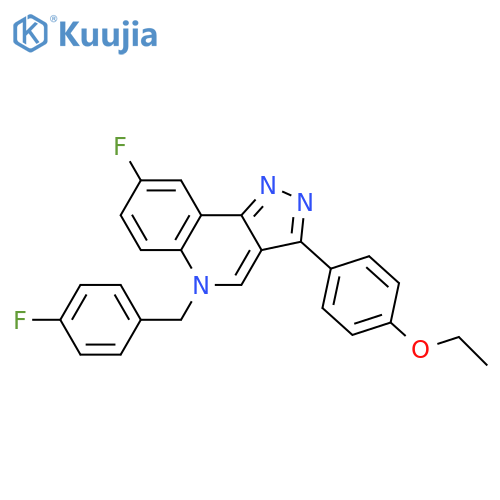 3-(4-ethoxyphenyl)-8-fluoro-5-(4-fluorophenyl)methyl-5H-pyrazolo4,3-cquinoline structure