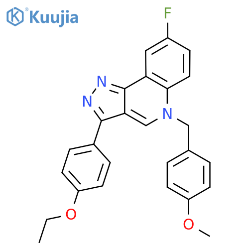 3-(4-ethoxyphenyl)-8-fluoro-5-(4-methoxyphenyl)methyl-5H-pyrazolo4,3-cquinoline structure