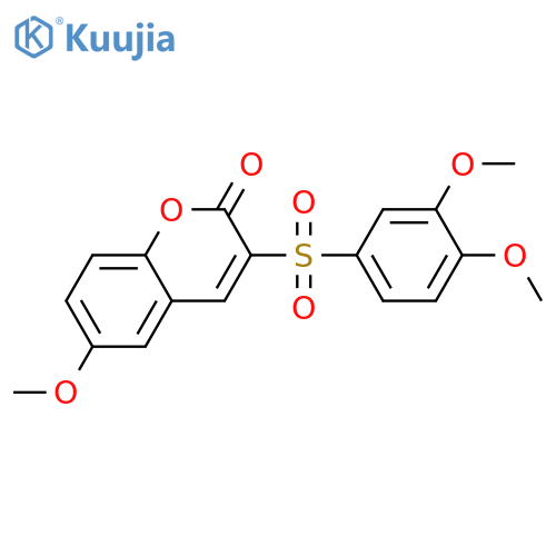 3-(3,4-dimethoxybenzenesulfonyl)-6-methoxy-2H-chromen-2-one structure
