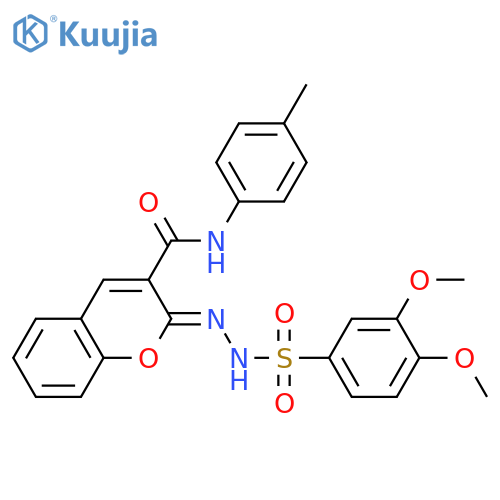 (2Z)-2-(3,4-dimethoxybenzenesulfonamido)imino-N-(4-methylphenyl)-2H-chromene-3-carboxamide structure