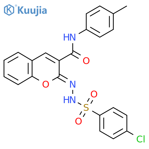 (2Z)-2-(4-chlorobenzenesulfonamido)imino-N-(4-methylphenyl)-2H-chromene-3-carboxamide structure