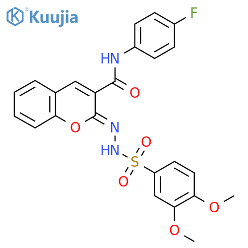 (2Z)-2-(3,4-dimethoxybenzenesulfonamido)imino-N-(4-fluorophenyl)-2H-chromene-3-carboxamide structure