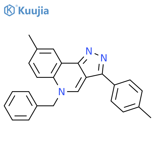 5-benzyl-8-methyl-3-(4-methylphenyl)-5H-pyrazolo4,3-cquinoline structure
