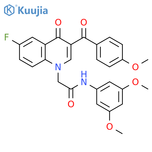 N-(3,5-dimethoxyphenyl)-2-6-fluoro-3-(4-methoxybenzoyl)-4-oxo-1,4-dihydroquinolin-1-ylacetamide structure