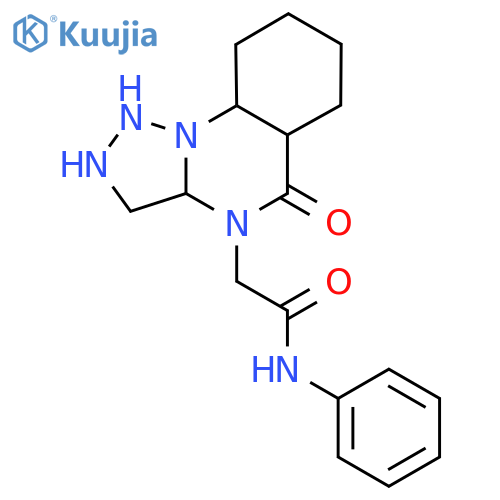 2-{5-oxo-4H,5H-1,2,3triazolo1,5-aquinazolin-4-yl}-N-phenylacetamide structure