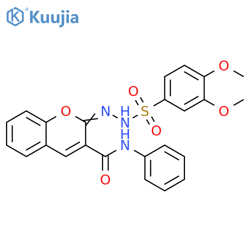 (2Z)-2-(3,4-dimethoxybenzenesulfonamido)imino-N-phenyl-2H-chromene-3-carboxamide structure