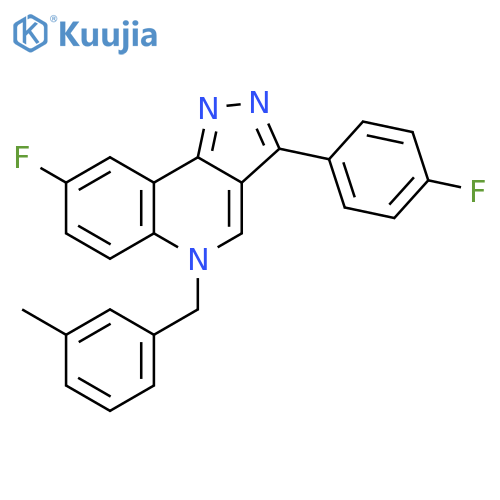 8-fluoro-3-(4-fluorophenyl)-5-(3-methylphenyl)methyl-5H-pyrazolo4,3-cquinoline structure