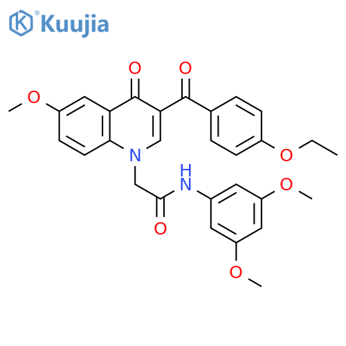 N-(3,5-dimethoxyphenyl)-2-3-(4-ethoxybenzoyl)-6-methoxy-4-oxo-1,4-dihydroquinolin-1-ylacetamide structure