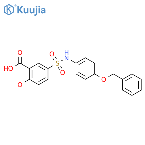 Benzoic acid, 2-methoxy-5-[[[4-(phenylmethoxy)phenyl]amino]sulfonyl]- structure