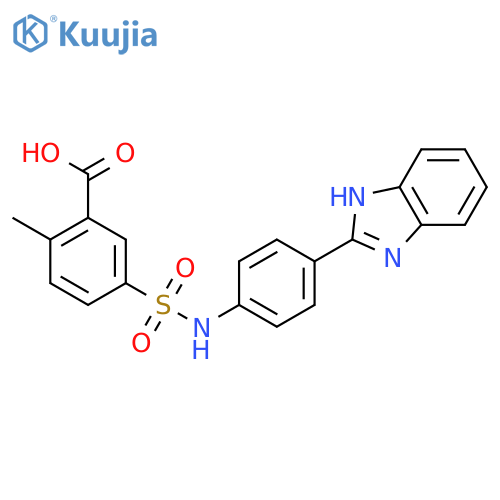 Benzoic acid,5-[[[4-(1H-benzimidazol-2-yl)phenyl]amino]sulfonyl]-2-methyl- structure