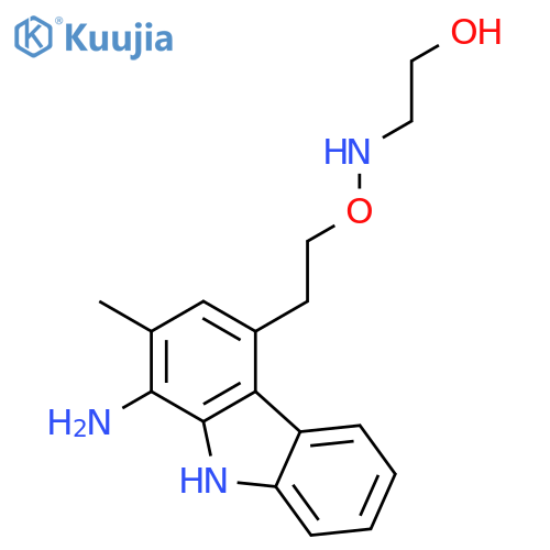 Ethanol, 2-[[2-(1-amino-2-methyl-9H-carbazol-4-yl)ethoxy]amino]- structure