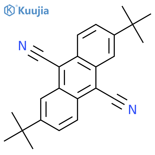 9,10-Anthracenedicarbonitrile, 2,6-bis(1,1-dimethylethyl)- structure