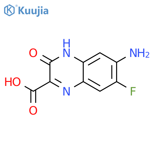 6-amino-7-fluoro-3-oxo-3,4-dihydro-2-quinoxalinecarboxylic Acid structure