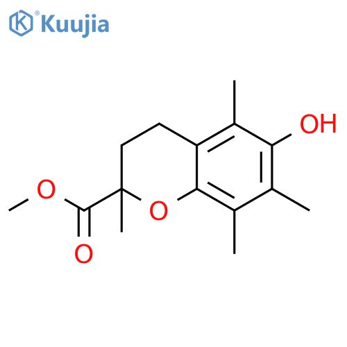 2H-1-Benzopyran-2-carboxylic acid,3,4-dihydro-6-hydroxy-2,5,7,8-tetramethyl-, methyl ester structure