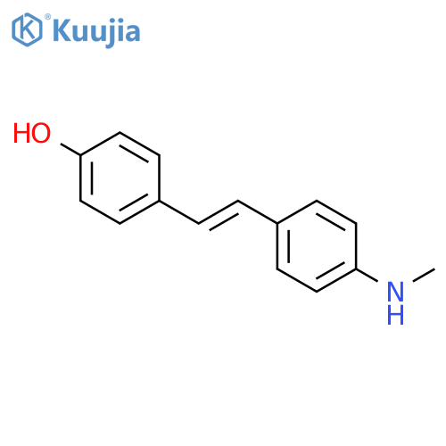 4-[2-[4-(methylamino)phenyl]ethenyl]phenol structure