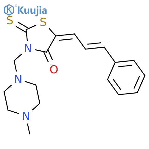 4-Thiazolidinone,3-[(4-methyl-1-piperazinyl)methyl]-5-(3-phenyl-2-propen-1-ylidene)-2-thioxo- structure