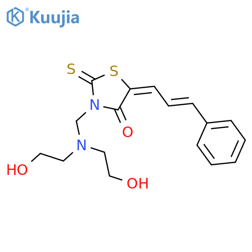 4-Thiazolidinone,3-[[bis(2-hydroxyethyl)amino]methyl]-5-(3-phenyl-2-propen-1-ylidene)-2-thioxo- structure