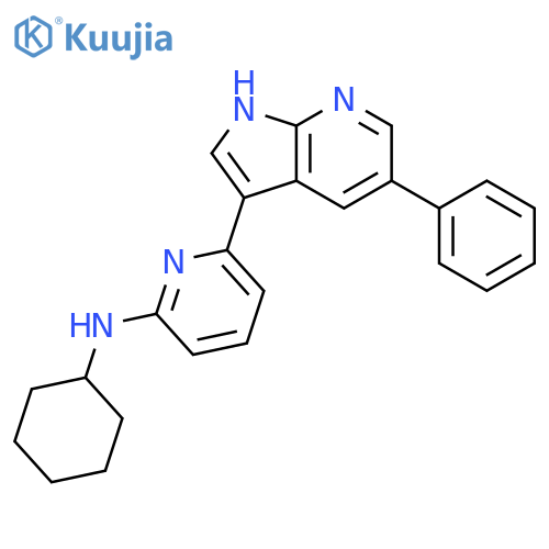 2-PYRIDINAMINE, N-CYCLOHEXYL-6-(5-PHENYL-1H-PYRROLO[2,3-B]PYRIDIN-3-YL)- structure